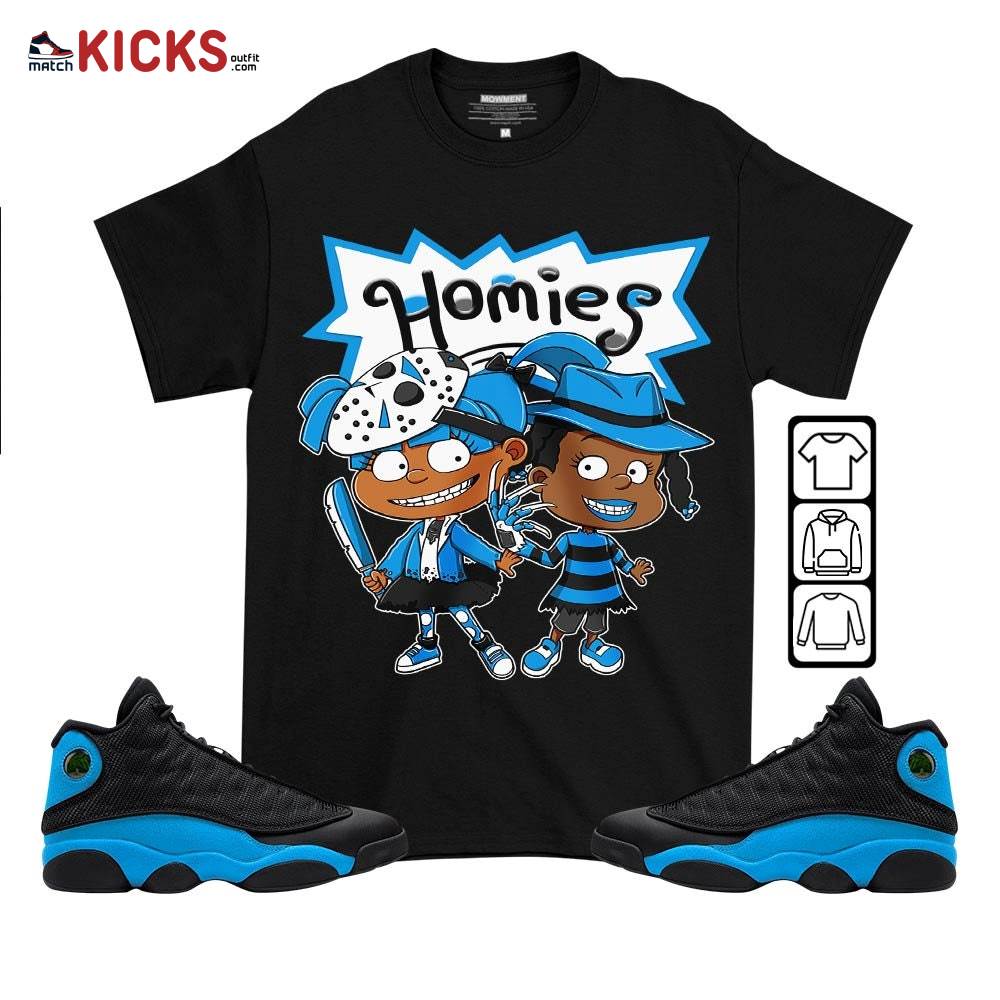 Homies Rugrats Susie Horror Sneaker Shirt Match Black University Blue 13s, Jordan 13 Black University Blue 2022 Hoodie, Sweatshirt MKO T-Shirt
