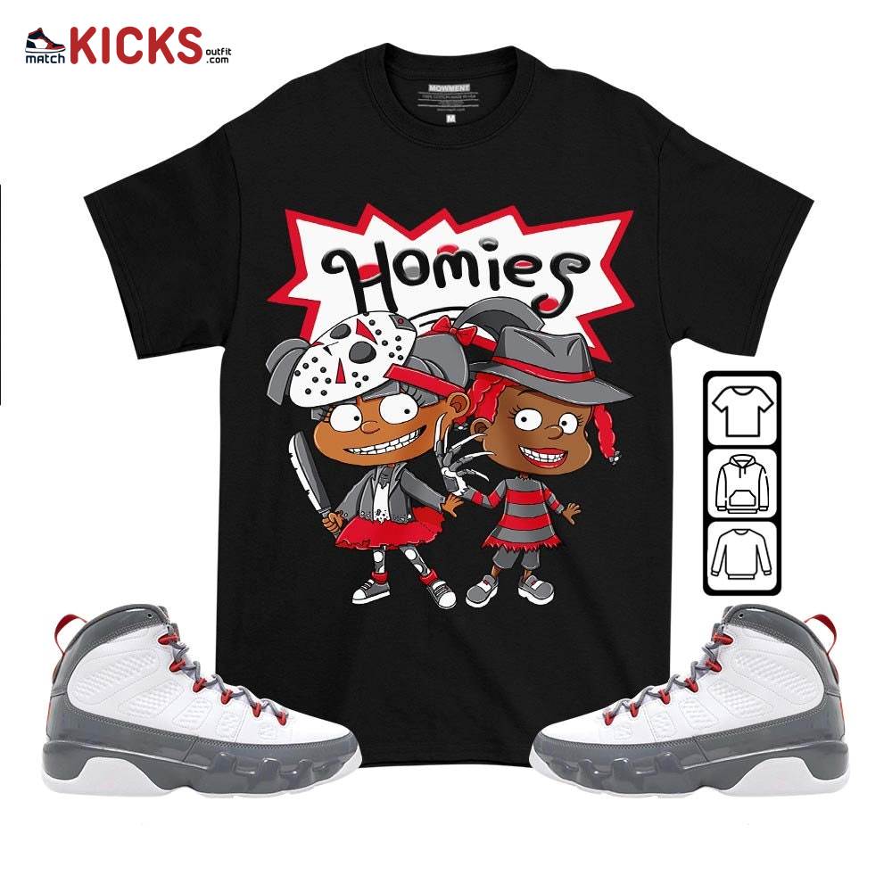 Homies Rugrats Susie Horror Sneaker Shirt Match Fire Red 9s, Jordan 9 Retro Fire Red MKO T-Shirt
