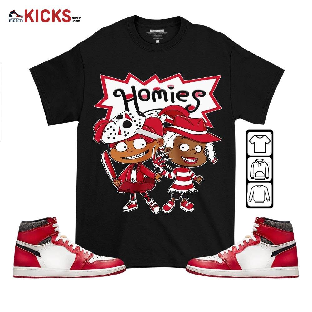 Homies Rugrats Susie Horror Sneaker Shirt Match High OG Chicago 1s, Jordan 1 Lost and Found Chicago MKO T-Shirt