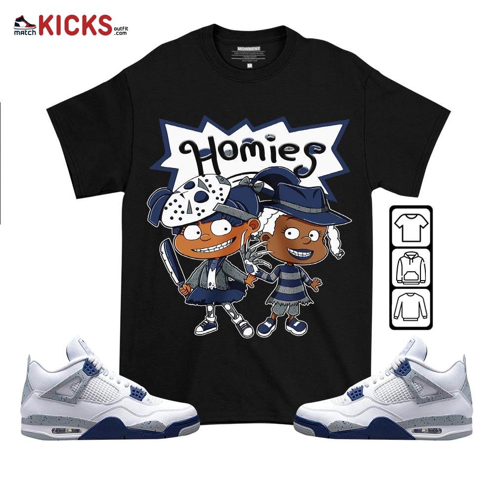 Homies Rugrats Susie Horror Sneaker Shirt Match Midnight Navy 4sTee, Jordan 4 Retro Midnight Navy MKO T-Shirt
