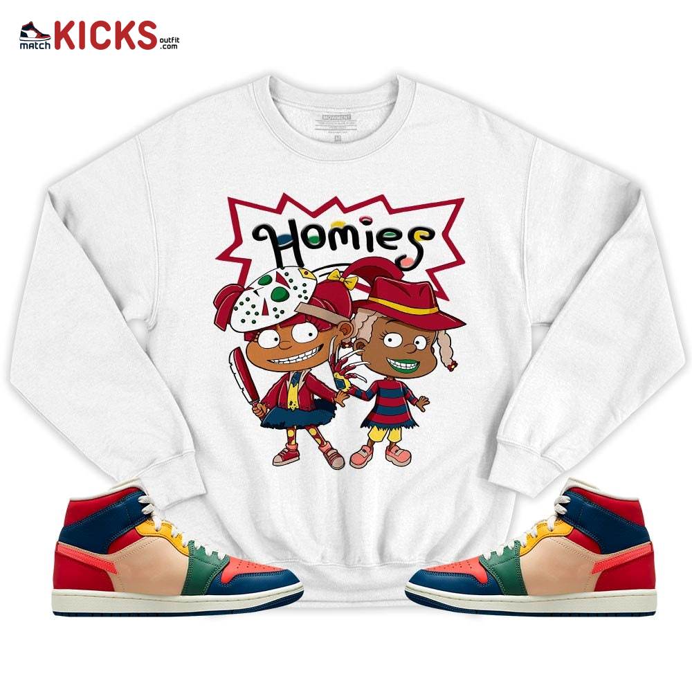 Homies Rugrats Susie Horror Sneaker Shirt Match Multi Color 2022 1s, Jordan 1 Mid Multi Color 2022 MKO T-Shirt Homies Rugrats Susie Horror Sneaker Shirt Match Multi Color 2022 1s, Jordan 1 Mid Multi Color 2022 MKO T-Shirt