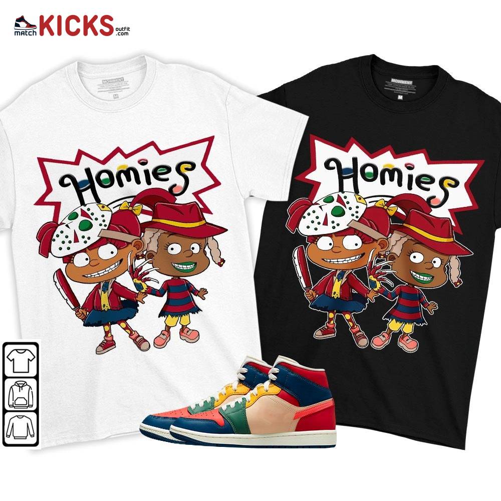 Homies Rugrats Susie Horror Sneaker Shirt Match Multi Color 2022 1s, Jordan 1 Mid Multi Color 2022 MKO T-Shirt Homies Rugrats Susie Horror Sneaker Shirt Match Multi Color 2022 1s, Jordan 1 Mid Multi Color 2022 MKO T-Shirt