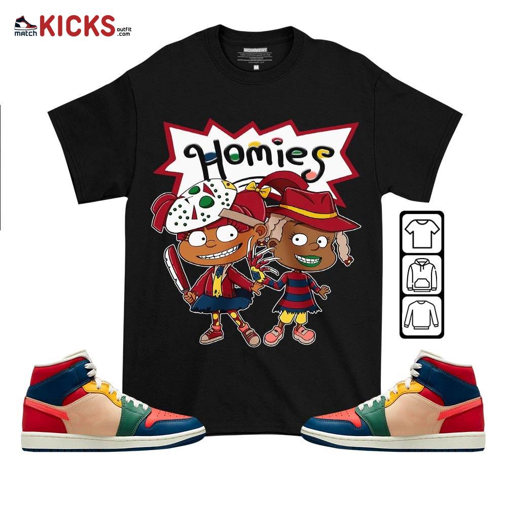 Homies Rugrats Susie Horror Sneaker Shirt Match Multi Color 2022 1s, Jordan 1 Mid Multi Color 2022 MKO T-Shirt Homies Rugrats Susie Horror Sneaker Shirt Match Multi Color 2022 1s, Jordan 1 Mid Multi Color 2022 MKO T-Shirt