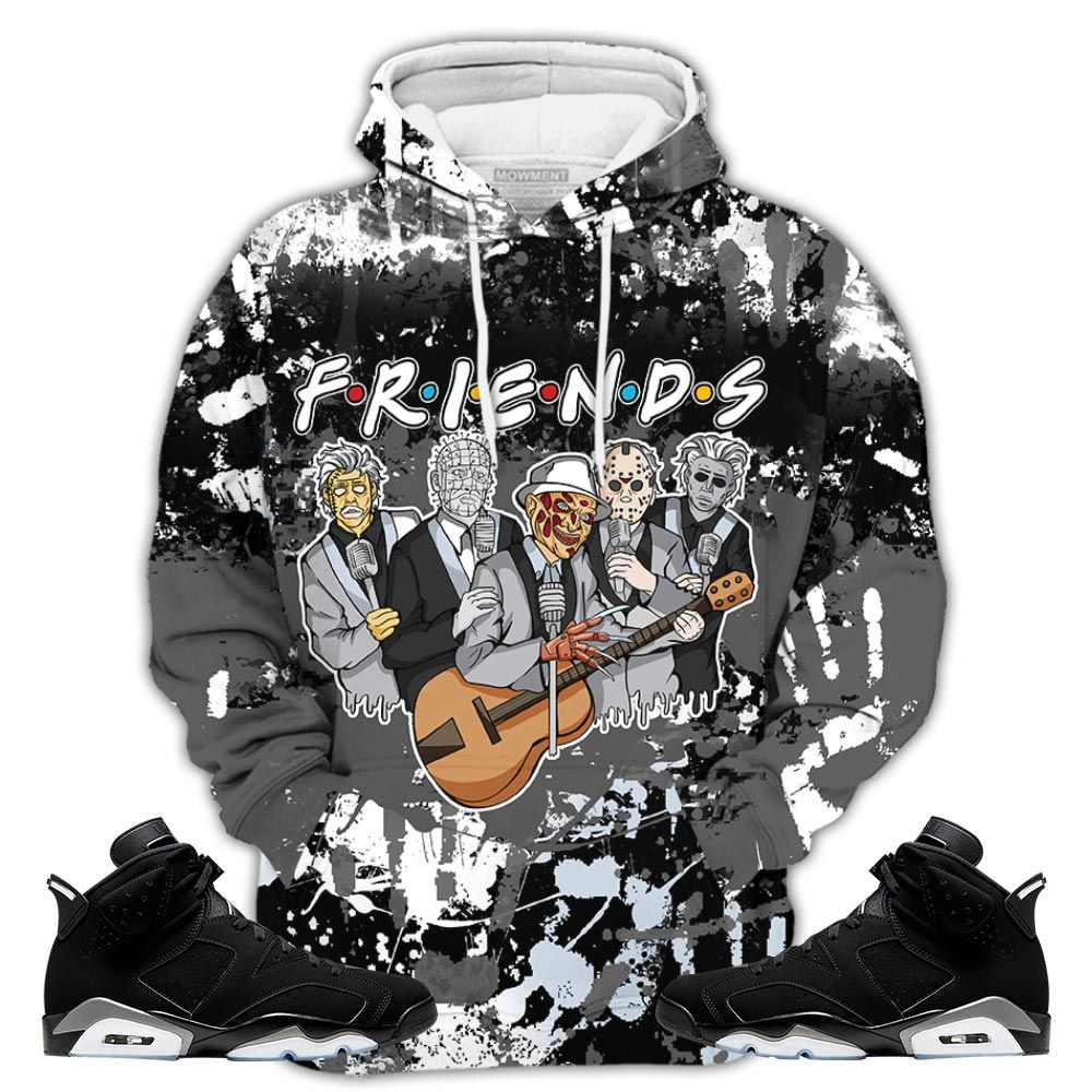 Horror Drip Sneaker Shirt Match Black Chrome 6S, Jordan 6 Black Chrome Hoodie Sweatshirt Tee All Over Print MKO Shirt