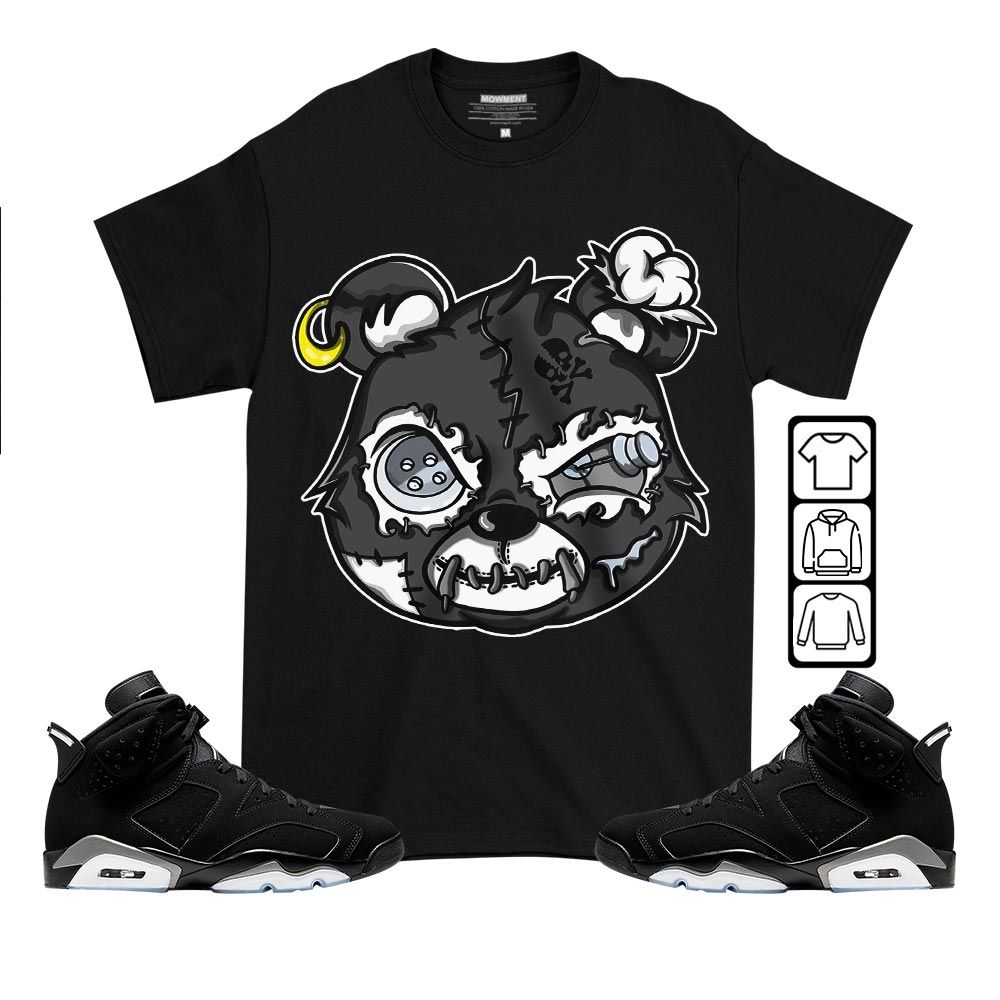 Horror Game Bear Sneaker Shirt Match Black Chrome 6s, Jordan 6 Black Chrome MKO T-Shirt