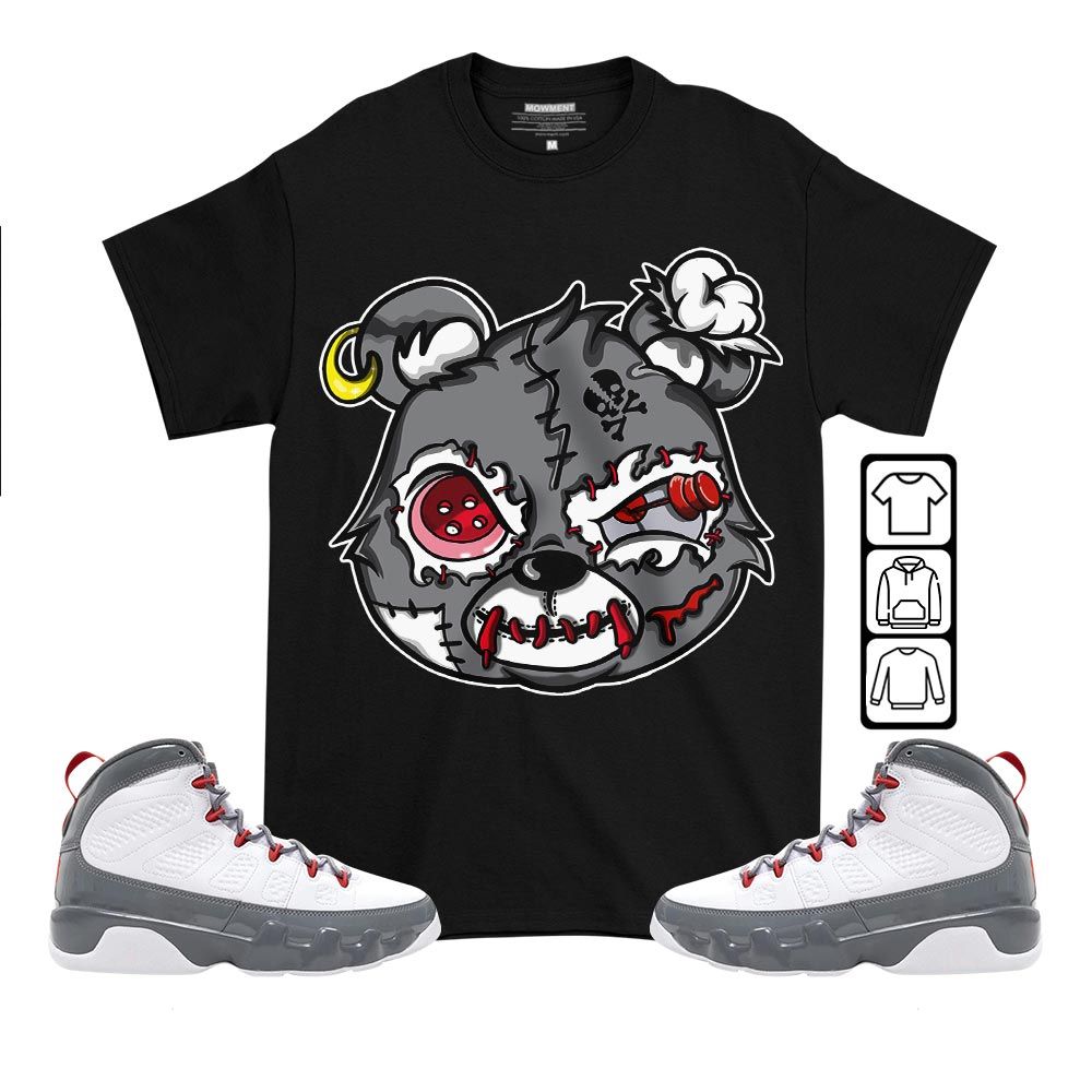 Horror Game Bear Sneaker Shirt Match Fire Red 9s, Jordan 9 Retro Fire Red MKO T-Shirt Horror Game Bear Sneaker Shirt Match Fire Red 9s, Jordan 9 Retro Fire Red MKO T-Shirt