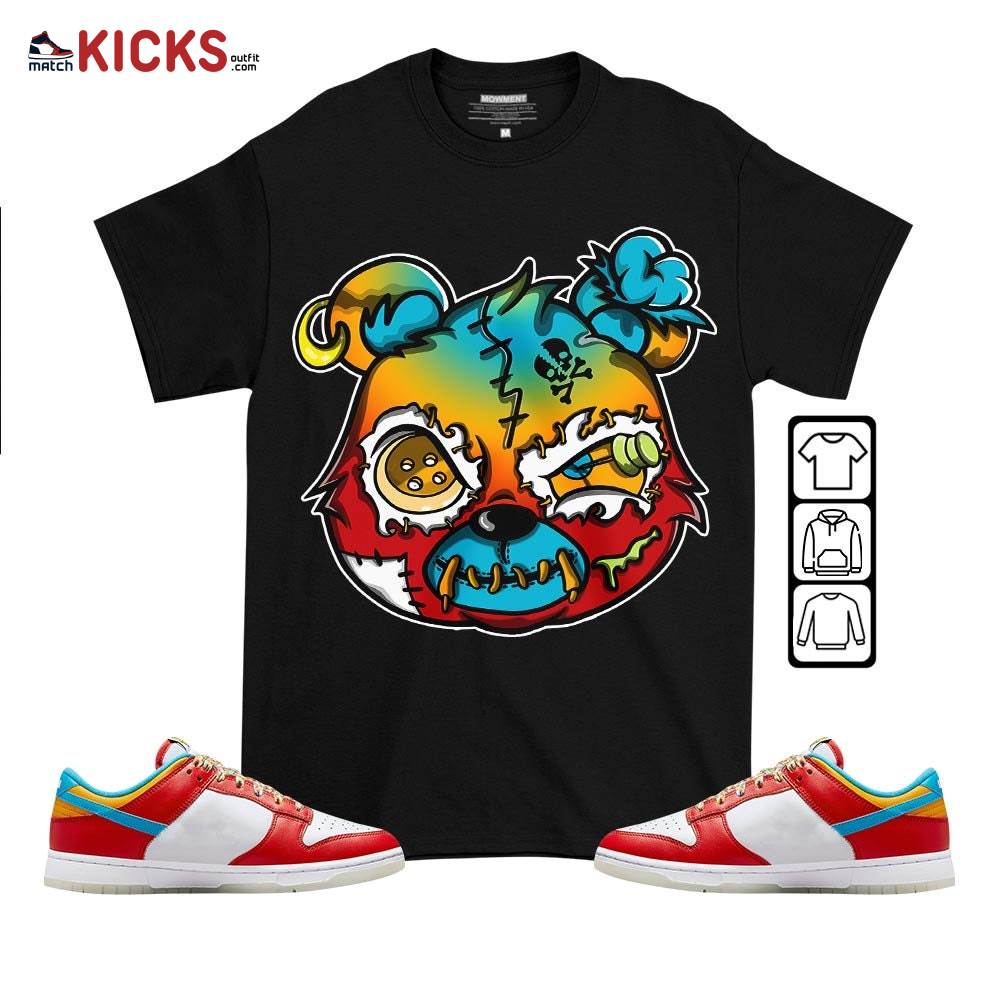 Horror Game Midnight Bear Sneaker Shirt Match Fruity Pebbles Shoes, Dunk Low Fruity Pebbles MKO T-Shirt