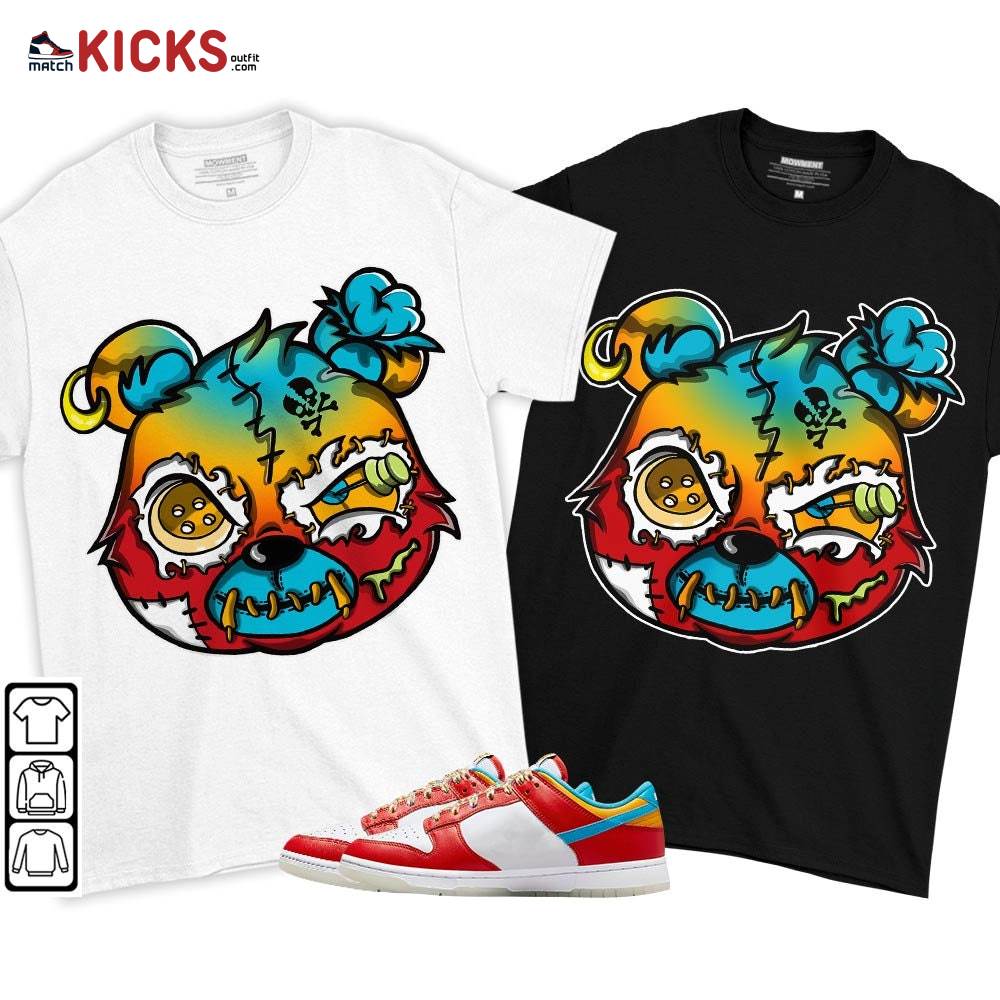 Horror Game Midnight Bear Sneaker Shirt Match Fruity Pebbles Shoes, Dunk Low Fruity Pebbles MKO T-Shirt