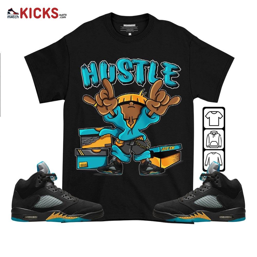 Hustle Sneaker Shirt Match 2023 Retro Aqua 5s, Jordan 5 Aqua MKO T-Shirt