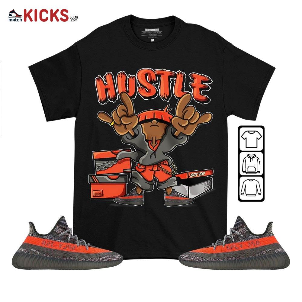 Hustle Sneaker Shirt Match Boots 350 V2 Dark Beluga, Yeezy 350 V2 Carbon Beluga MKO T-Shirt