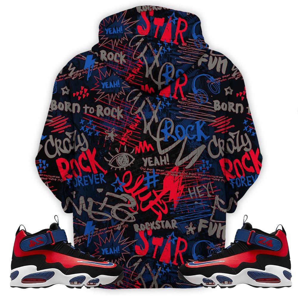 Hustle Sneaker Shirt Match Max 1 Navy Red Black, Air Griffey Max 1 Black Red Navy Blue Hoodie Sweatshirt Tee All Over Print MKO Shirt