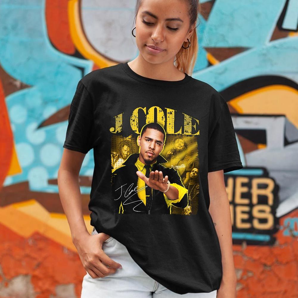J Cole SIGN Sneaker Shirt Match 2023 Thunder 4s, Jordan Retro 4 Thunder MKO T-Shirt J Cole SIGN Sneaker Shirt Match 2023 Thunder 4s, Jordan Retro 4 Thunder MKO T-Shirt