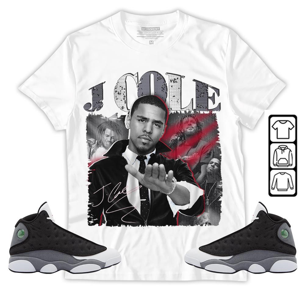 J Cole SIGN Sneaker Shirt Match Black Flint 13s, Jordan Retro 13 Black Flint MKO T-Shirt J Cole SIGN Sneaker Shirt Match Black Flint 13s, Jordan Retro 13 Black Flint MKO T-Shirt