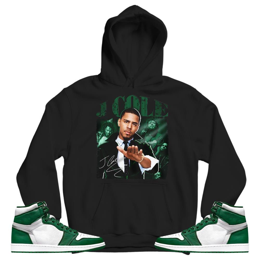 J Cole SIGN Sneaker Shirt Match High Gorge Green 1s, Jordan 1 Retro High Gorge Green MKO T-Shirt