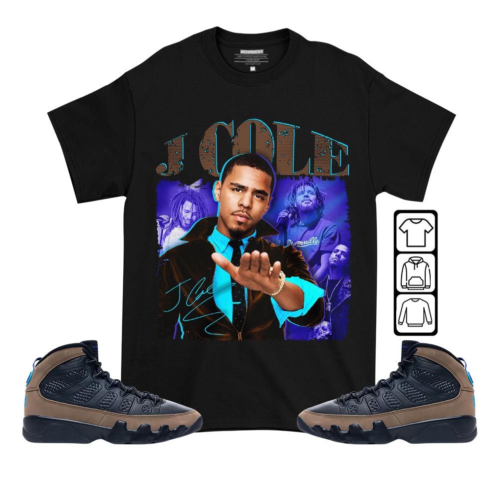 J Cole SIGN Sneaker Shirt Match Olive Concord 9s, Jordan 9 Olive Concord MKO T-Shirt