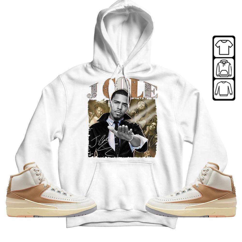 J Cole SIGN Sneaker Shirt Match Retro Craft 2s, Jordan 2 Craft MKO T-Shirt
