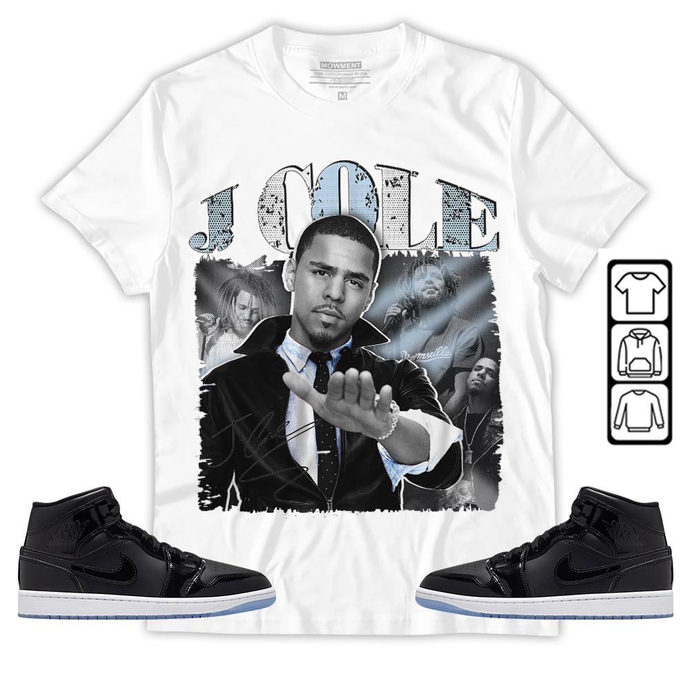 J Cole SIGN Sneaker Shirt Match Space Jam 1s, Jordan 1 Mid Space Jam MKO Sweatshirt