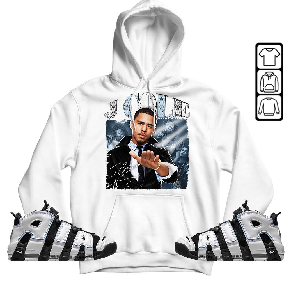J Cole SIGN Sneaker Shirt Match Uptempo Cobalt Bliss, Air More Uptempo Cobalt Bliss MKO T-Shirt
