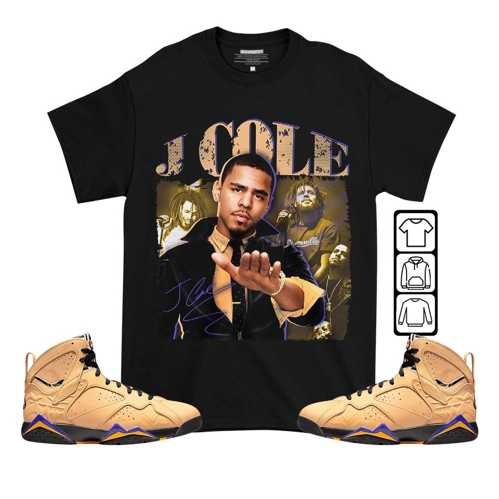 J Cole SIGN Sneaker Shirt Match Vachetta Tan 7s, Jordan 7 SE Afrobeats MKO T-Shirt J Cole SIGN Sneaker Shirt Match Vachetta Tan 7s, Jordan 7 SE Afrobeats MKO T-Shirt