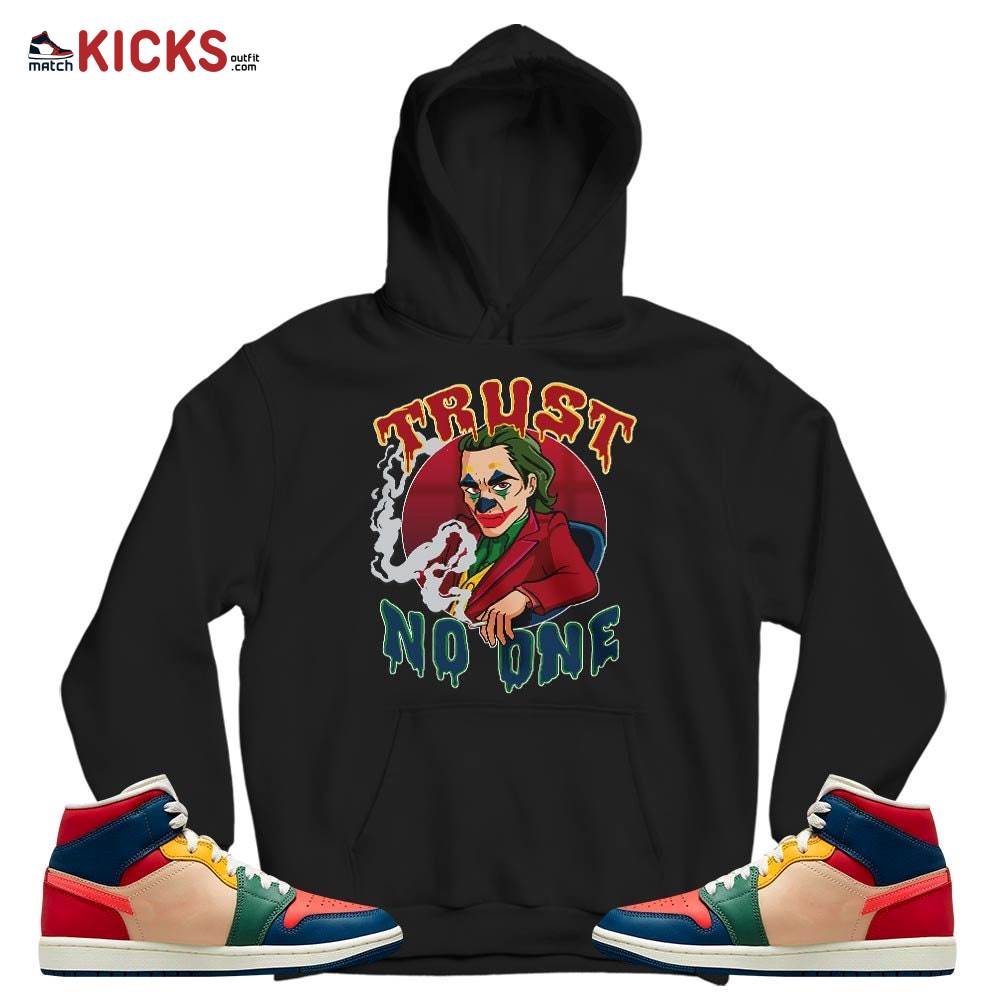 Joker Trus No One Sneaker Shirt Match Multi Color 2022 1s, Jordan 1 Mid Multi Color 2022 MKO T-Shirt Joker Trus No One Sneaker Shirt Match Multi Color 2022 1s, Jordan 1 Mid Multi Color 2022 MKO T-Shirt