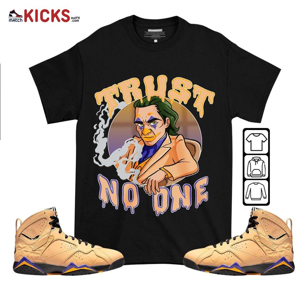 Joker Trus No One Sneaker Shirt Match Vachetta Tan 7s, Jordan 7 SE Afrobeats MKO T-Shirt