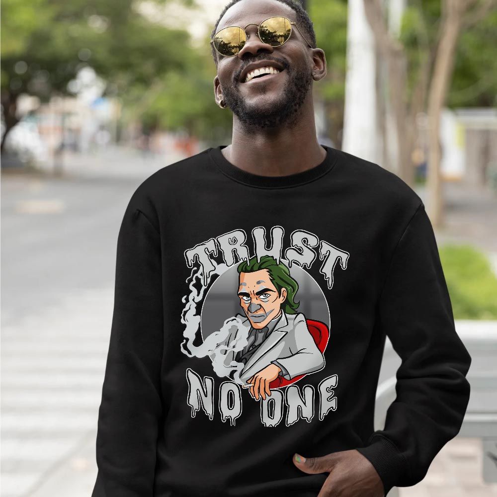 Joker Trust No One Sneaker Shirt Match 14 Low Metallic Silver, Jordan 14 Metallic Silver MKO T-Shirt Joker Trust No One Sneaker Shirt Match 14 Low Metallic Silver, Jordan 14 Metallic Silver MKO T-Shirt