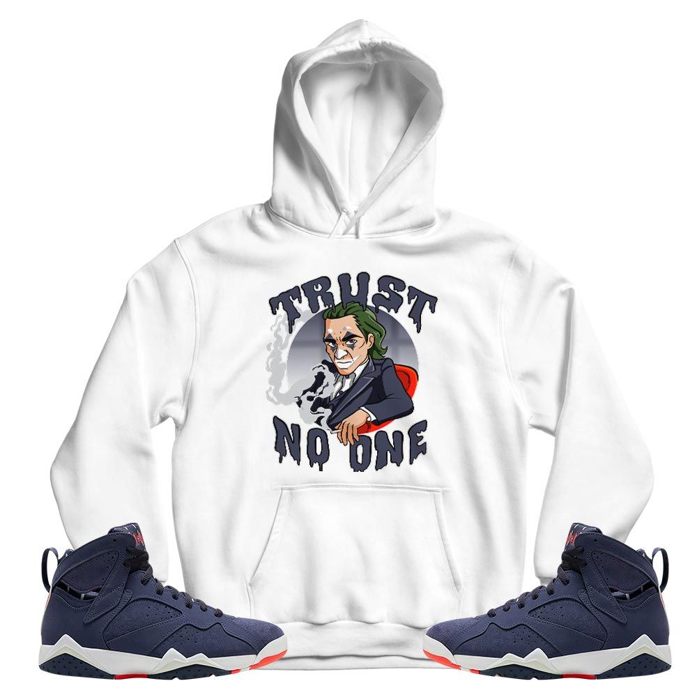 Joker Trust No One Sneaker Shirt Match 7 Neutral Indigo, Jordan 7 Quai 54 MKO T-Shirt Joker Trust No One Sneaker Shirt Match 7 Neutral Indigo, Jordan 7 Quai 54 MKO T-Shirt