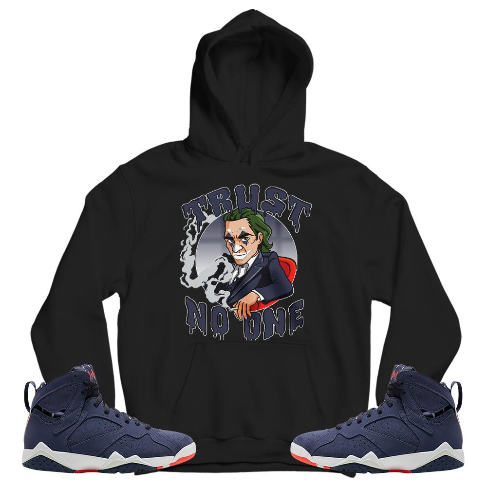 Joker Trust No One Sneaker Shirt Match 7 Neutral Indigo, Jordan 7 Quai 54 MKO T-Shirt