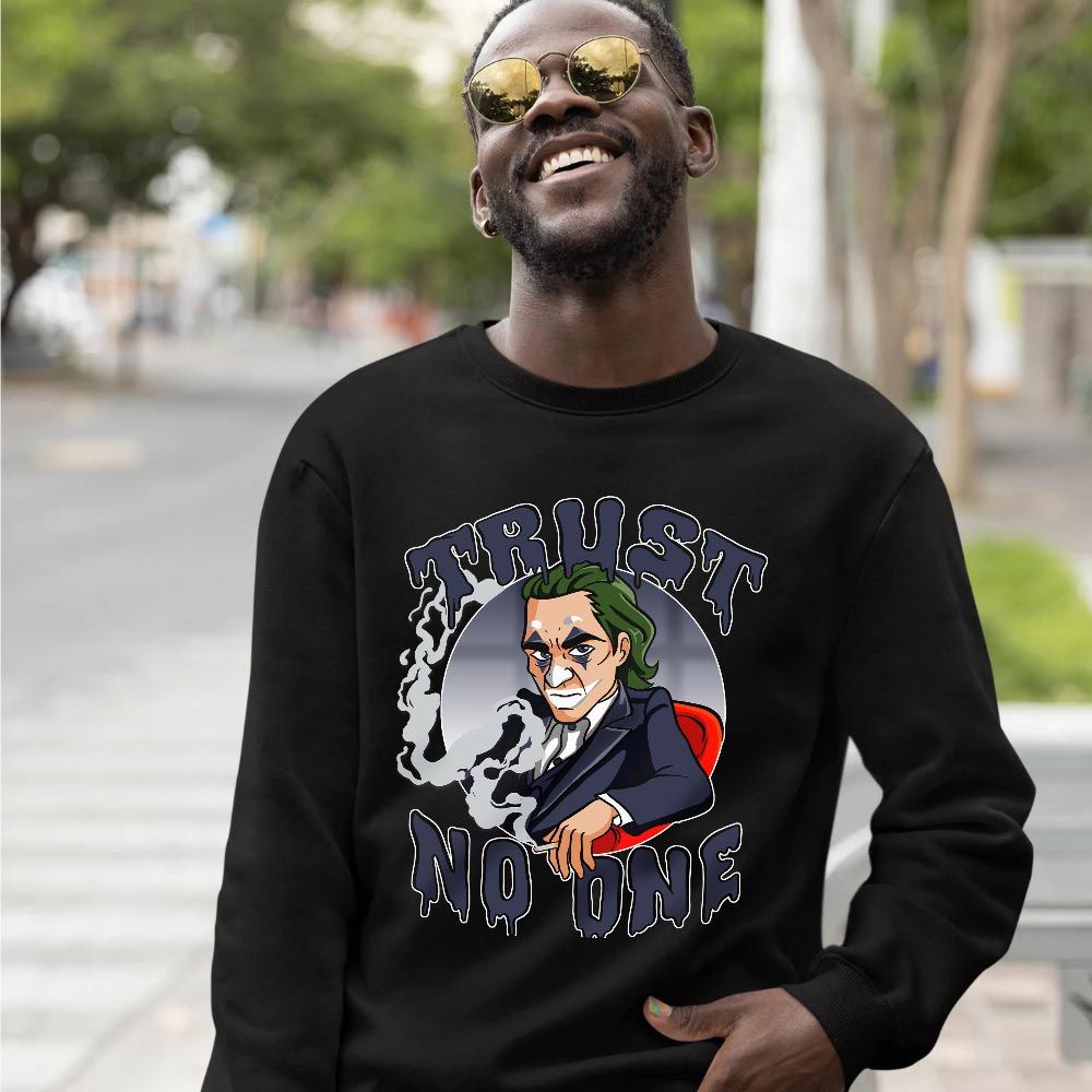 Joker Trust No One Sneaker Shirt Match 7 Neutral Indigo, Jordan 7 Quai 54 MKO T-Shirt Joker Trust No One Sneaker Shirt Match 7 Neutral Indigo, Jordan 7 Quai 54 MKO T-Shirt