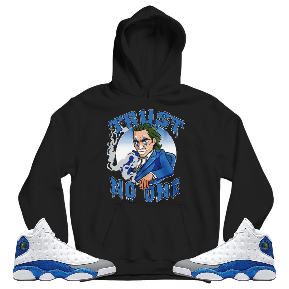 Joker Trust No One Sneaker Shirt Match French Blue 13s, Jordan 13 French Blue MKO T-Shirt Joker Trust No One Sneaker Shirt Match French Blue 13s, Jordan 13 French Blue MKO T-Shirt