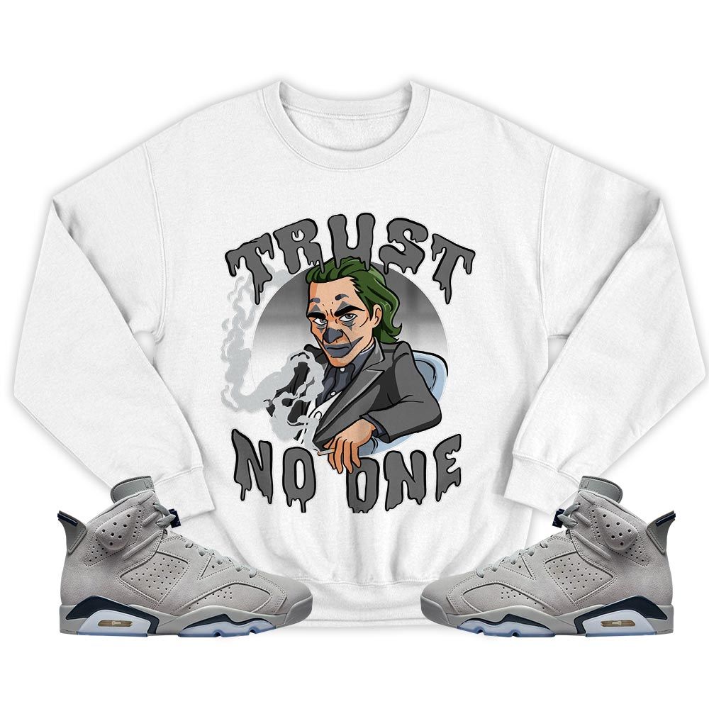 Joker Trust No One Sneaker Shirt Match Georgetown 6s, Jordan 6 Retro Georgetown MKO T-Shirt Joker Trust No One Sneaker Shirt Match Georgetown 6s, Jordan 6 Retro Georgetown MKO T-Shirt