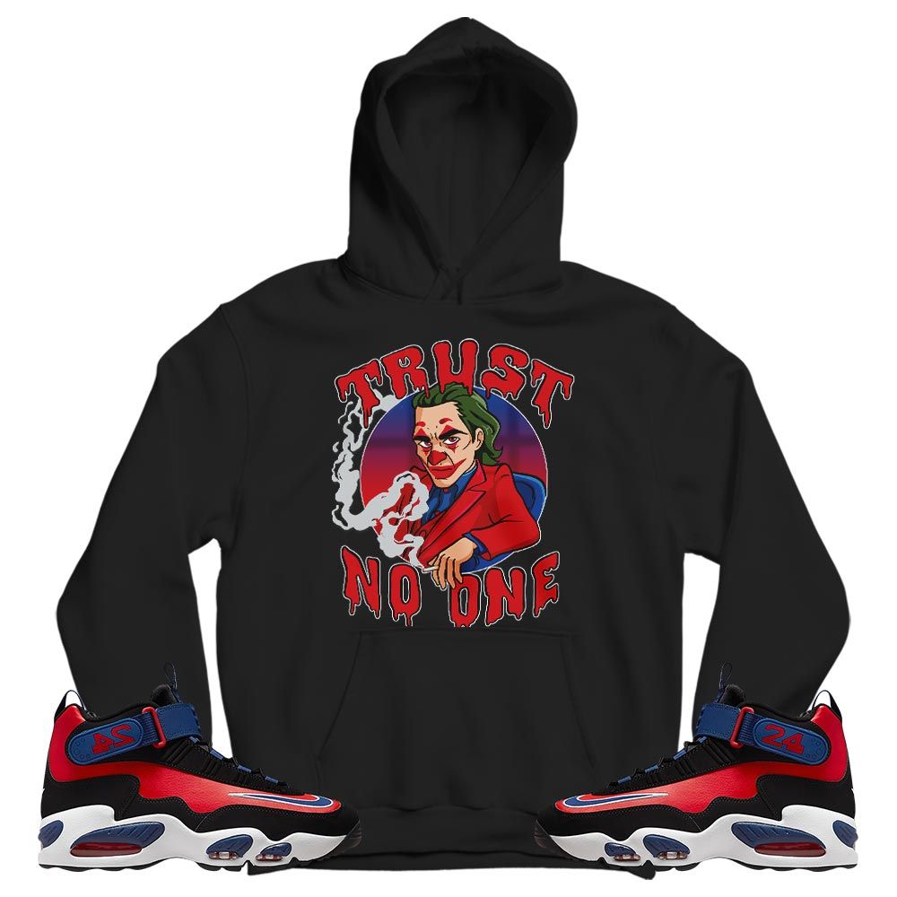 Joker Trust No One Sneaker Shirt Match Max 1 Navy Red Black, Air Griffey Max 1 Black Red Navy Blue MKO T-Shirt