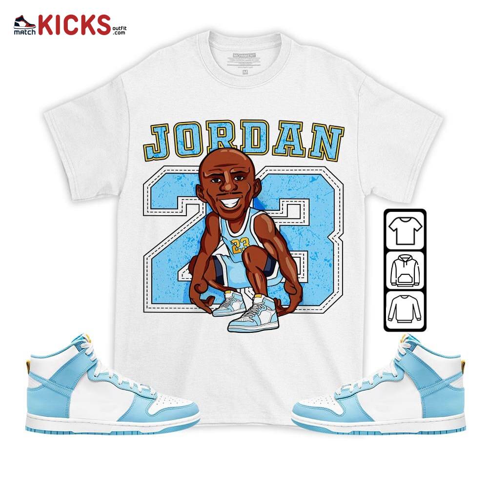 Jordan 23 Supperstar Sneaker Shirt Match Dunk High Blue Chill, Dunk High Homer Simpson MKO T-Shirt