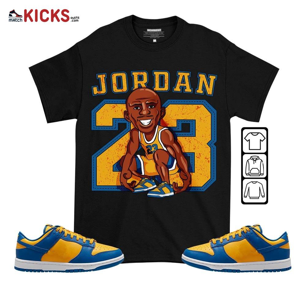 Jordan 23 Supperstar Sneaker Shirt Match Dunk Low Blue Yellow, Dunk Low Blue Jay MKO T-Shirt