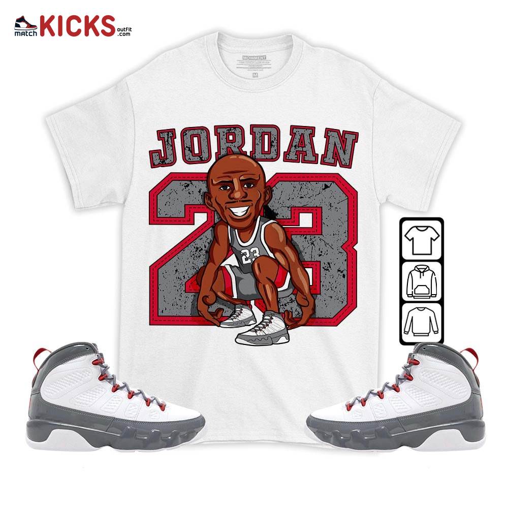 Jordan 23 Supperstar Sneaker Shirt Match Fire Red 9s, Jordan 9 Retro Fire Red MKO T-Shirt