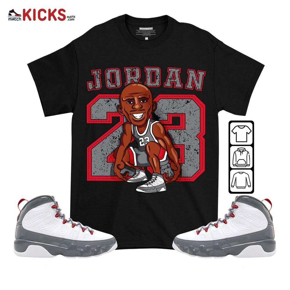 Jordan 23 Supperstar Sneaker Shirt Match Fire Red 9s, Jordan 9 Retro Fire Red MKO T-Shirt
