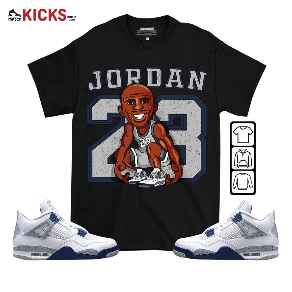 Jordan 23 Supperstar Sneaker Shirt Match Midnight Navy 4s, Jordan 4 Retro Midnight Navy MKO T-Shirt