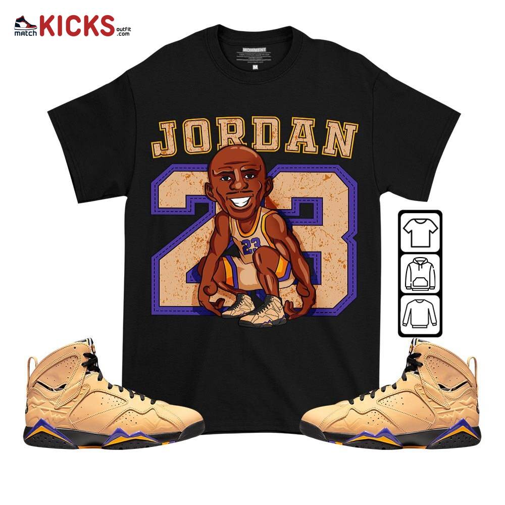 Jordan 23 Supperstar Sneaker Shirt Match Vachetta Tan 7s, Jordan 7 SE Afrobeats MKO T-Shirt