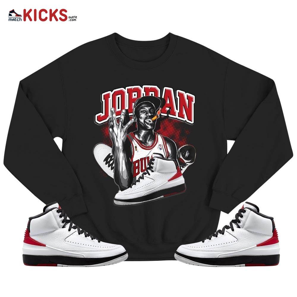 Jordan 23M Sneaker Shirt Match 2 Chicago Varsity Red, Jordan Retro 2 Chicago MKO T-Shirt Jordan 23M Sneaker Shirt Match 2 Chicago Varsity Red, Jordan Retro 2 Chicago MKO T-Shirt
