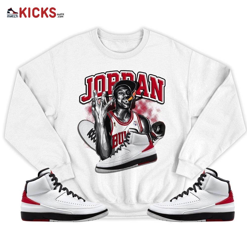 Jordan 23M Sneaker Shirt Match 2 Chicago Varsity Red, Jordan Retro 2 Chicago MKO T-Shirt Jordan 23M Sneaker Shirt Match 2 Chicago Varsity Red, Jordan Retro 2 Chicago MKO T-Shirt