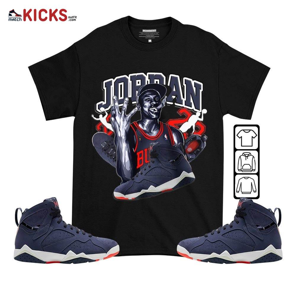Jordan 23M Sneaker Shirt Match 7 Neutral Indigo, Jordan 7 Quai 54 MKO T-Shirt