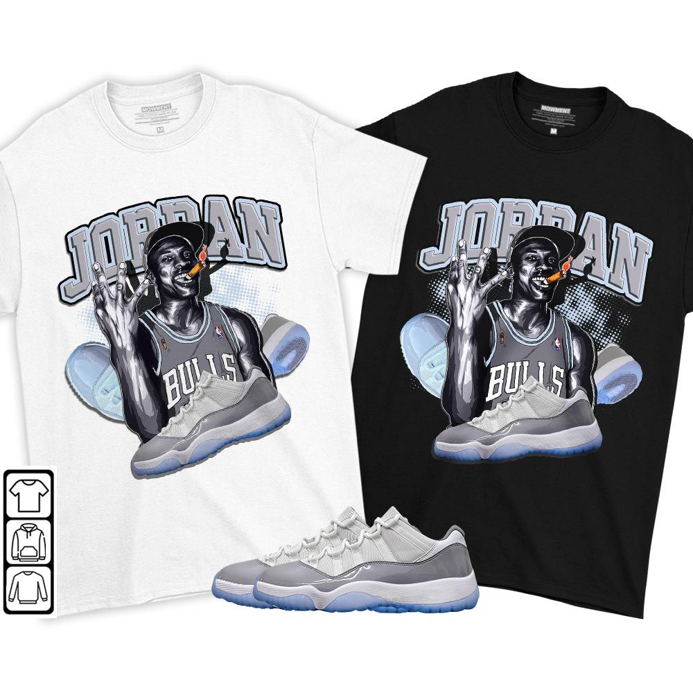 Jordan 23M Sneaker Shirt Match Cement Grey 11s, Jordan 11 Low Cement Grey MKO T-Shirt Jordan 23M Sneaker Shirt Match Cement Grey 11s, Jordan 11 Low Cement Grey MKO T-Shirt