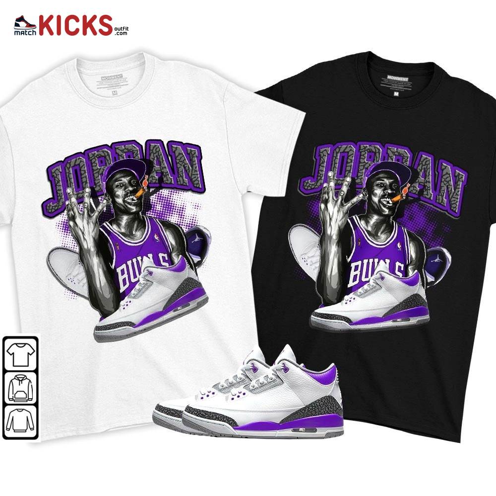 Jordan 23M Sneaker Shirt Match Dark Iris 3s, Jordan 3 Retro Dark Iris MKO T-Shirt Jordan 23M Sneaker Shirt Match Dark Iris 3s, Jordan 3 Retro Dark Iris MKO T-Shirt