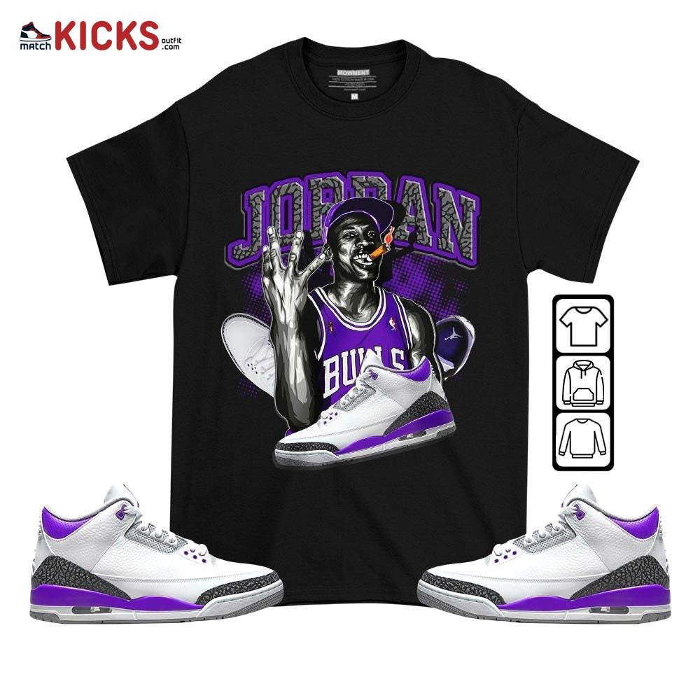 Jordan 23M Sneaker Shirt Match Dark Iris 3s, Jordan 3 Retro Dark Iris MKO T-Shirt