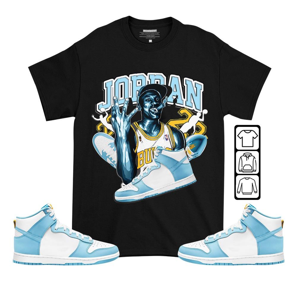 Jordan 23M Sneaker Shirt Match Dunk High Blue Chill, Dunk High Homer Simpson MKO T-Shirt Jordan 23M Sneaker Shirt Match Dunk High Blue Chill, Dunk High Homer Simpson MKO T-Shirt