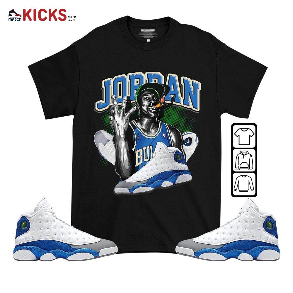 Jordan 23M Sneaker Shirt Match French Blue 13s, Jordan 13 French Blue MKO T-Shirt
