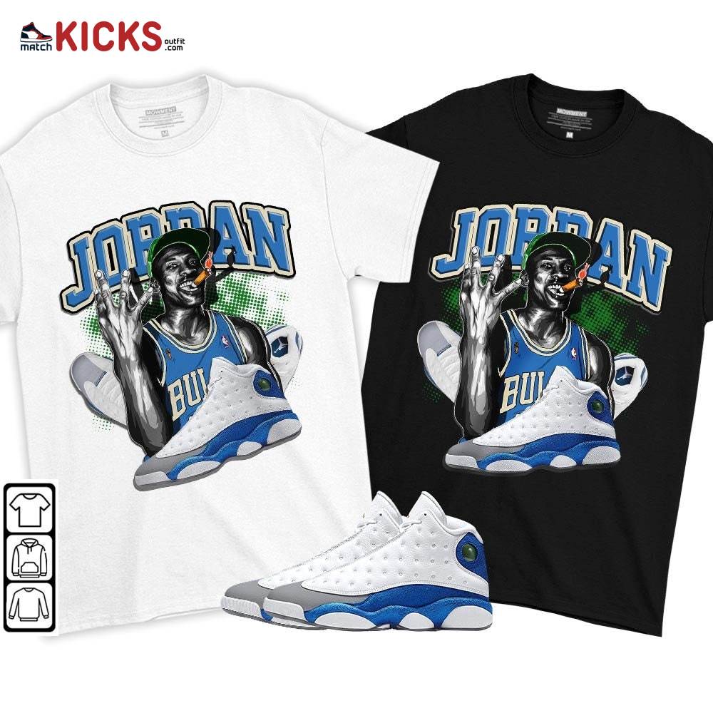 Jordan 23M Sneaker Shirt Match French Blue 13s, Jordan 13 French Blue MKO T-Shirt Jordan 23M Sneaker Shirt Match French Blue 13s, Jordan 13 French Blue MKO T-Shirt