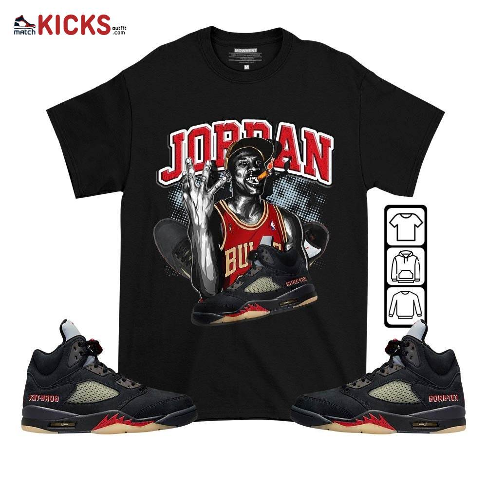 Jordan 23M Sneaker Shirt Match Gore-Tex 5s, Jordan 5 GORE-TEX Off Noir MKO T-Shirt