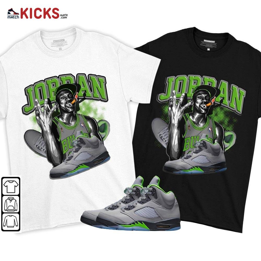 Jordan 23M Sneaker Shirt Match Green Bean 5s, Jordan 5 Retro Green Bean MKO T-Shirt Jordan 23M Sneaker Shirt Match Green Bean 5s, Jordan 5 Retro Green Bean MKO T-Shirt