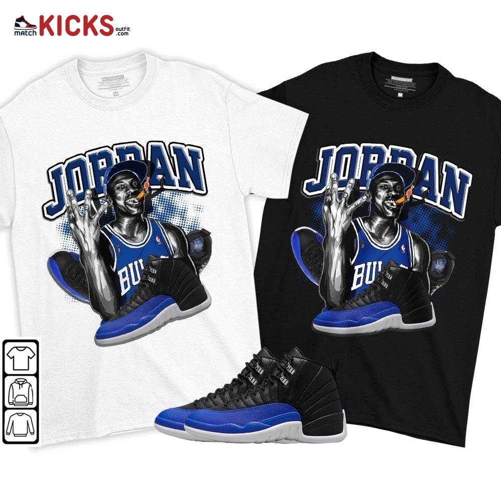 Jordan 23M Sneaker Shirt Match Hyper Royal 12s, Jordan 12 Hyper Royal MKO T-Shirt